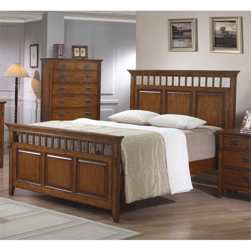 Sunset Trading Tremont Bedroom Wood King Bed in Distressed Chestnut Brown