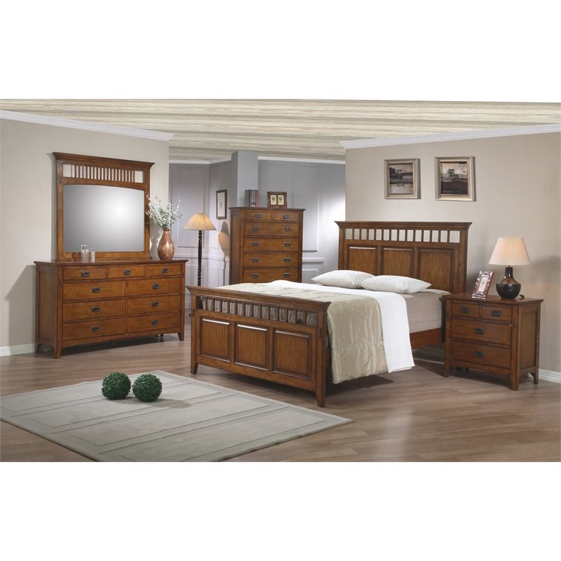 Sunset Trading Tremont Bedroom 5-Piece Wood King Bedroom Set in Chestnut