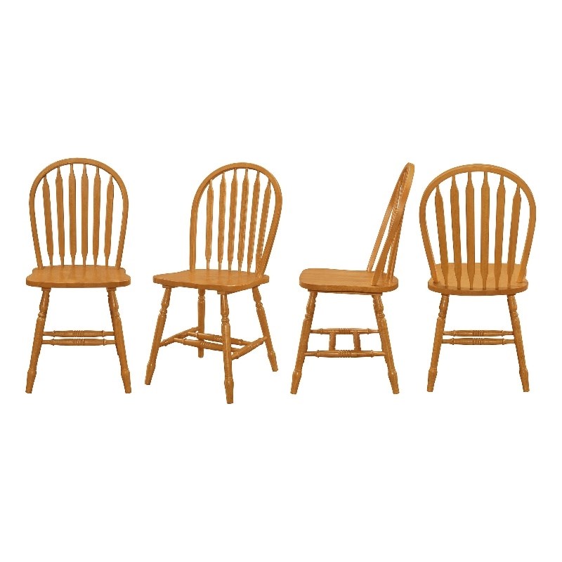 Selections Windsor Dining Chair Light Oak Finish Solid Wood (Set of 4