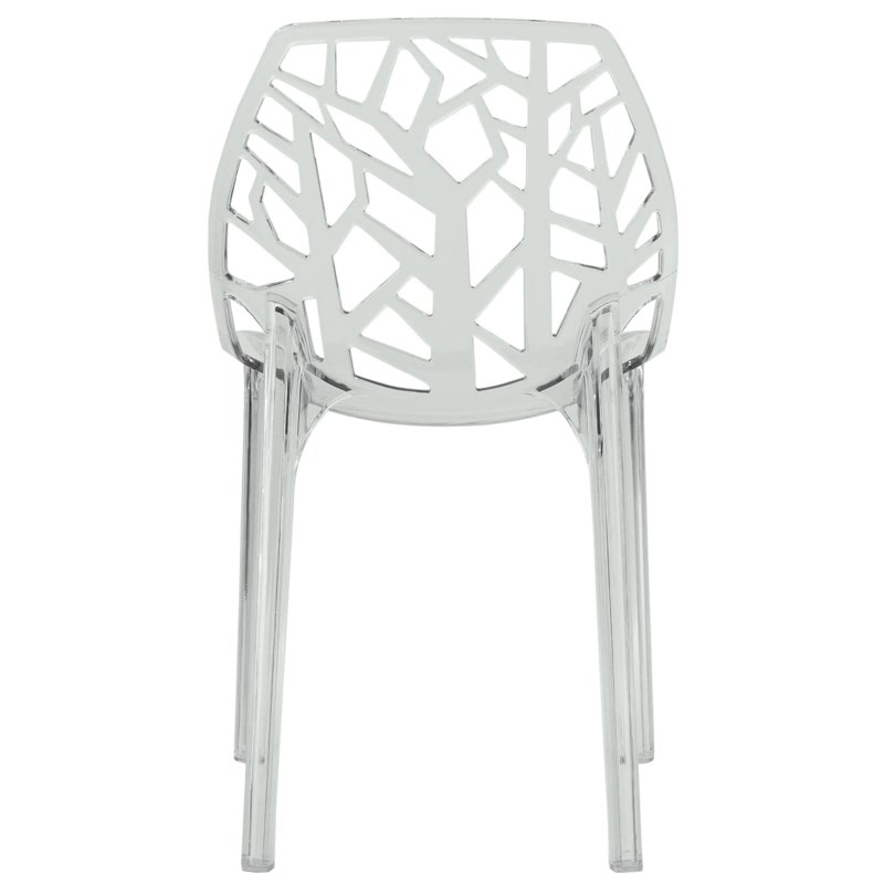 LeisureMod Cornelia Modern Plastic Dining Side Chair in Clear (Set of 4)