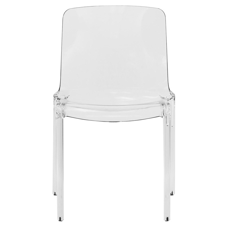LeisureMod Murray Mid-Century Modern Dining Side Chair in Clear