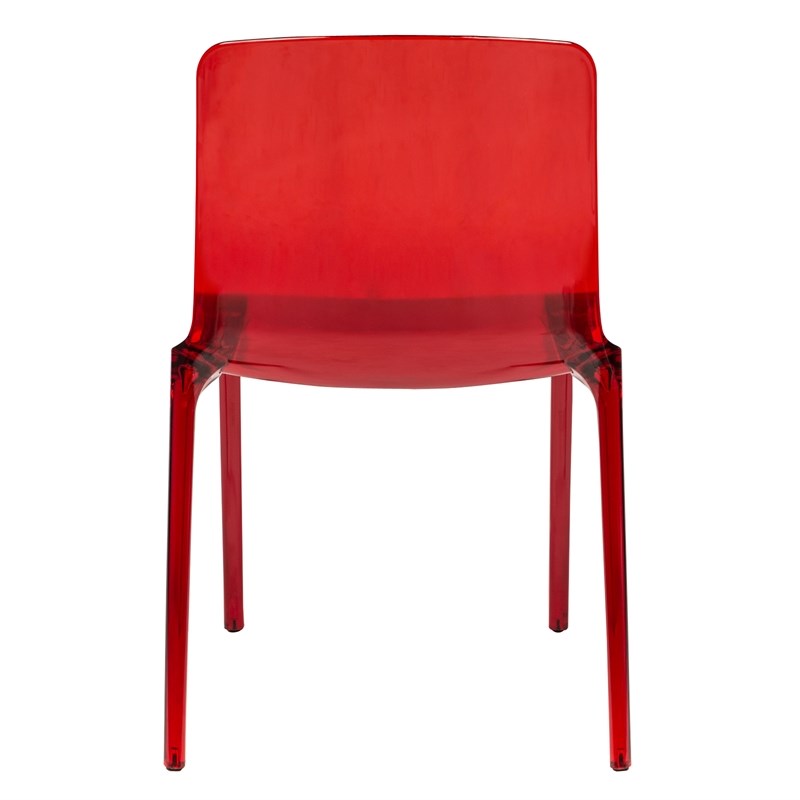 LeisureMod Murray Mid-Century Modern Dining Side Chair in Red