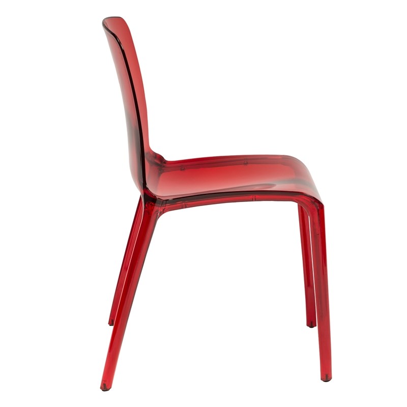LeisureMod Murray Mid-Century Modern Dining Side Chair in Red