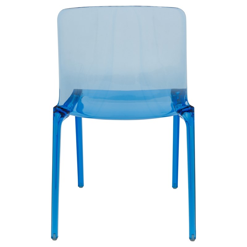 LeisureMod Murray Mid-Century Modern Dining Side Chair in Blue Set of 4