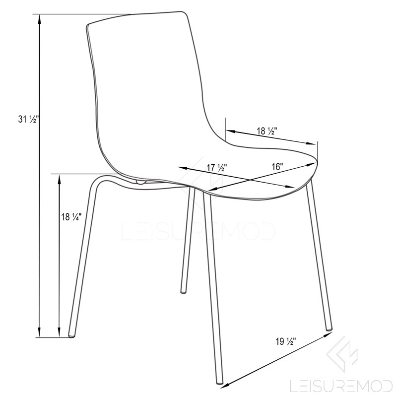 LeisureMod Astor Modern Rain Drop Design Dining Chair in Blue Set of 4