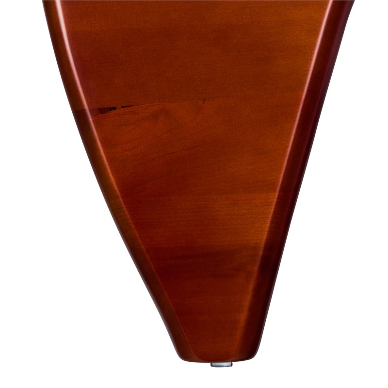 LeisureMod Imperial Triangle Wooden Glass Top Coffee Table in Cherry