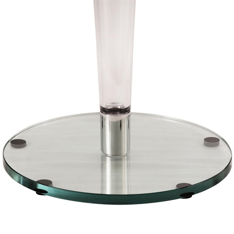 LeisureMod Lonia Modern Glass Top Bistro Dining Table With Chrome Base