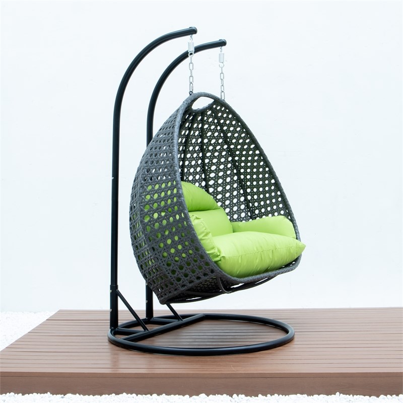 wicker hanging double egg chair