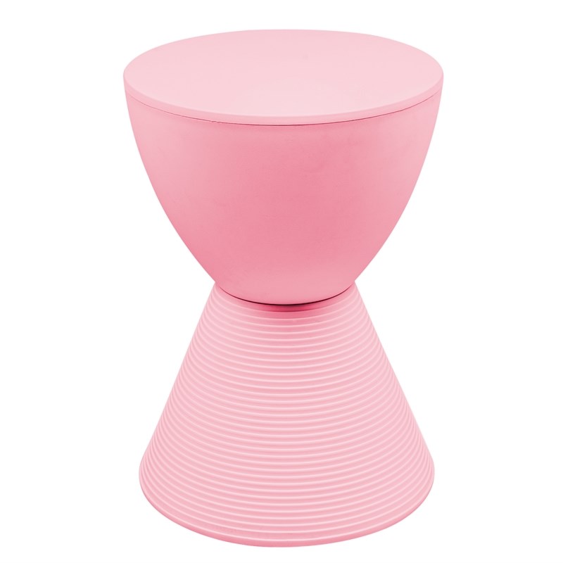 round pink side table