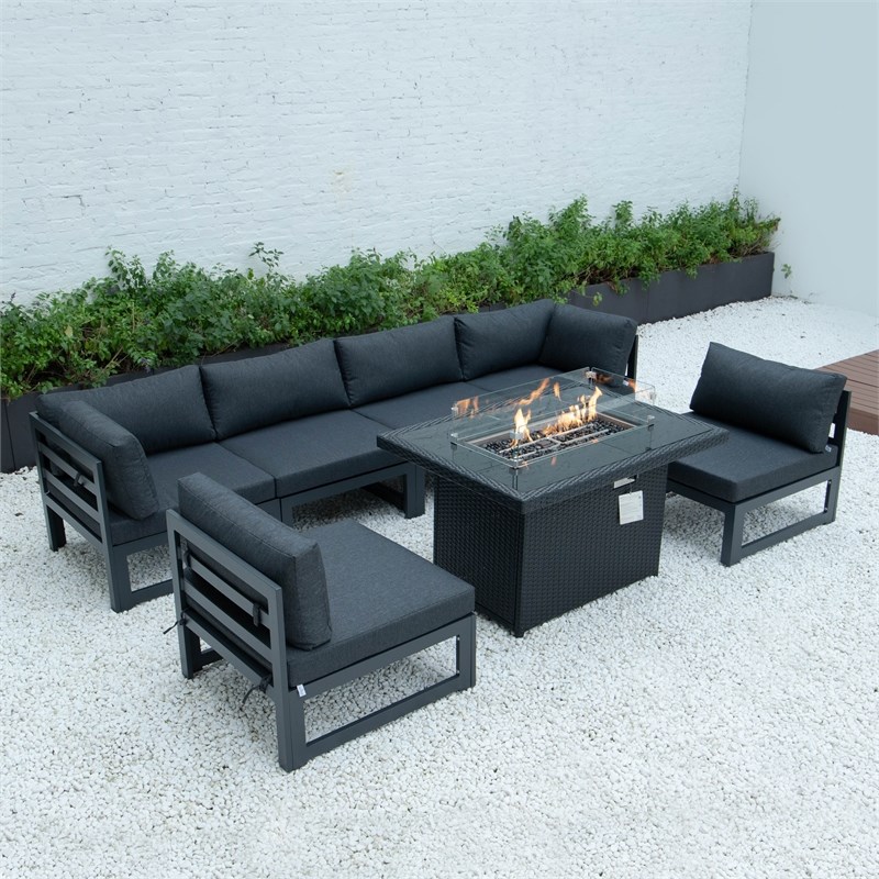 modern black patio set