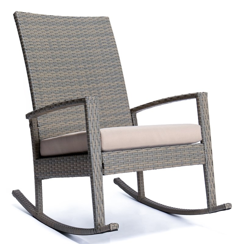 High Back Wicker Rocking Chair - img-cheese