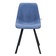 Leisuremod Markley Leather Dining Chair With Metal Legs Set Of 2 Peacock Blue Mc18bu2