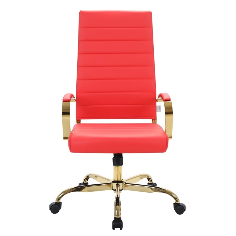 red and gold office chair