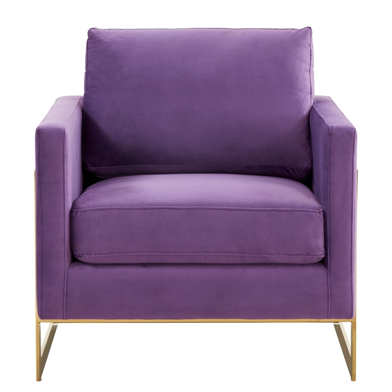 purple and gold accent chair