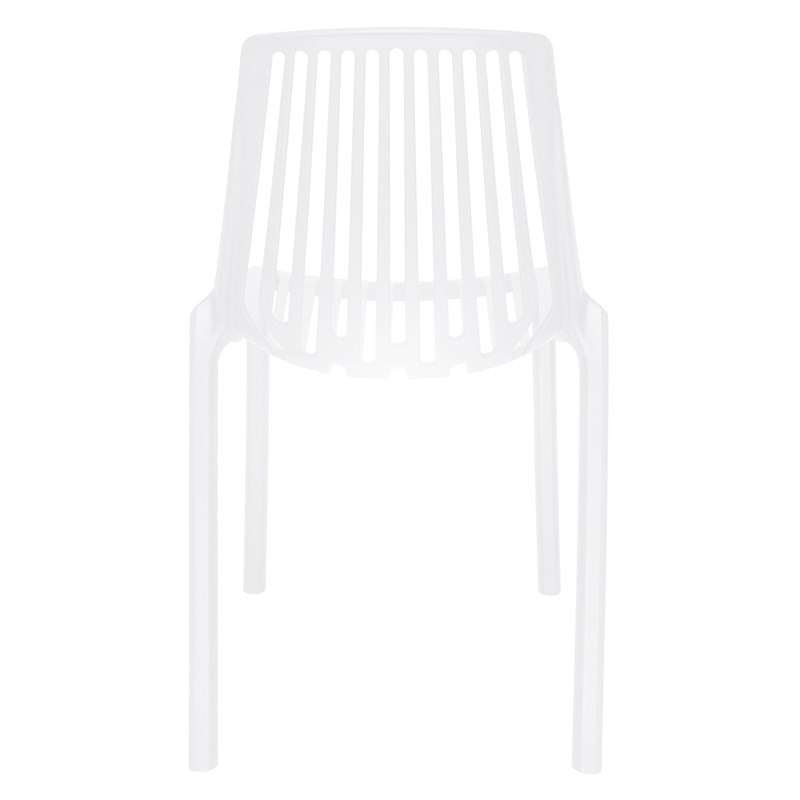 LeisureMod Acken MidCentury Modern Plastic Dining Chair White Homesquare