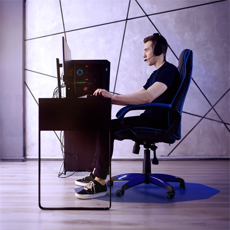 9Mat Polycarbonate Blue Gaming E-Sport Chair Mat for Hard Floors - 38