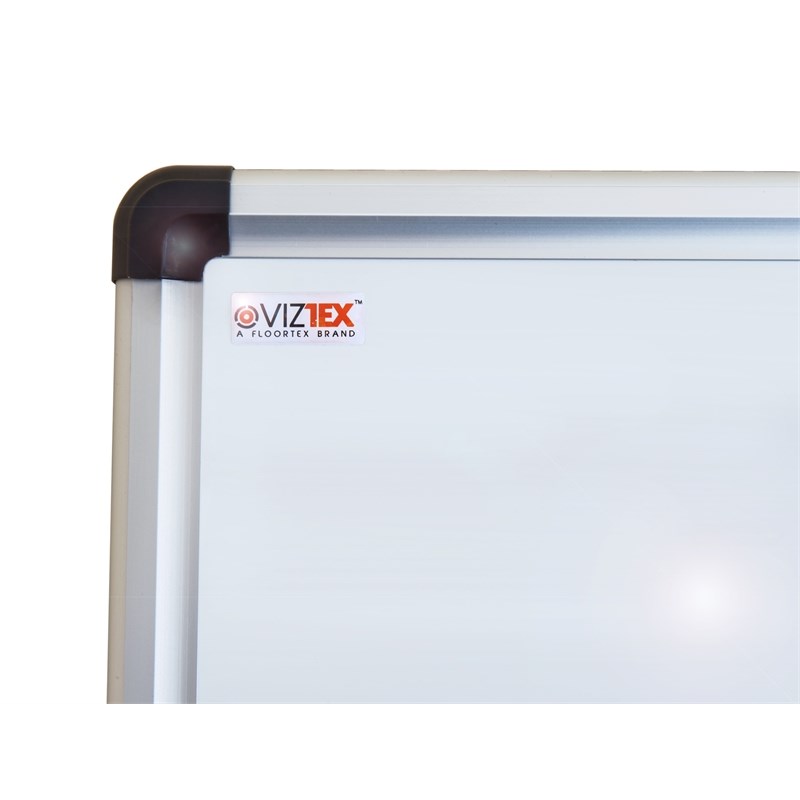 Viztex Lacquered Steel Magnetic Dry Erase Board Aluminium Frame Size 24 x 36