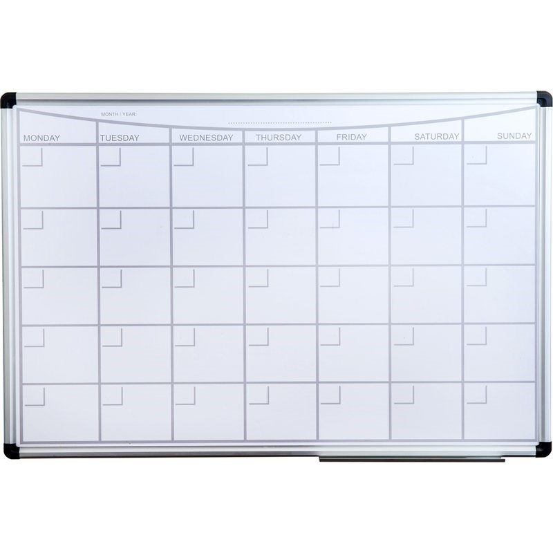 Viztex Magnetic Monthly Planner Dry Erase Board with Aluminium Frame 36 x 24