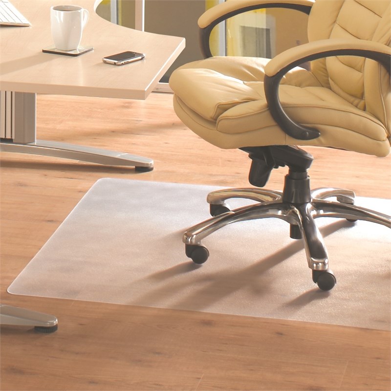 Floortex PVC Rect Chair Mat for Hard Floor Clear Size 36 x 48 inch