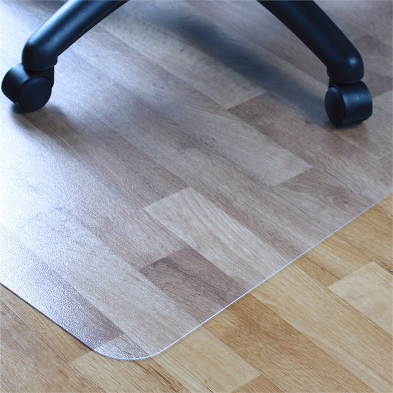 Floortex PVC Rect Chair Mat for Hard Floor Clear Size 45 x 53 inch