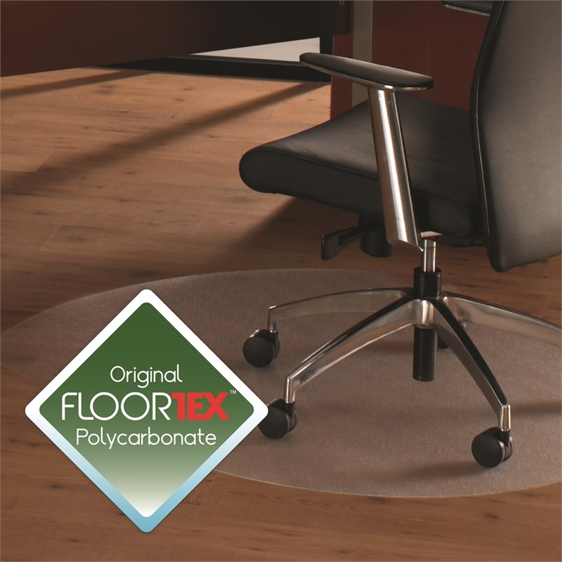 Floortex Contoured Polycarbonate Chair Mat For Hard Floor Size 39 x 49 inch