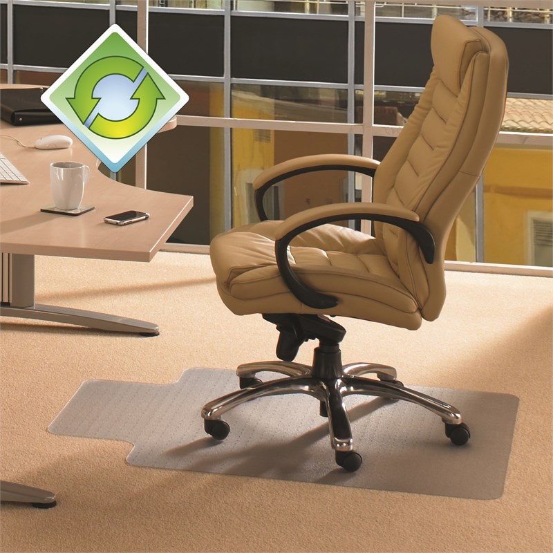 Floortex Recyclable Lipped Chair Mat For Carpets Clear Size 48 x 51 inch