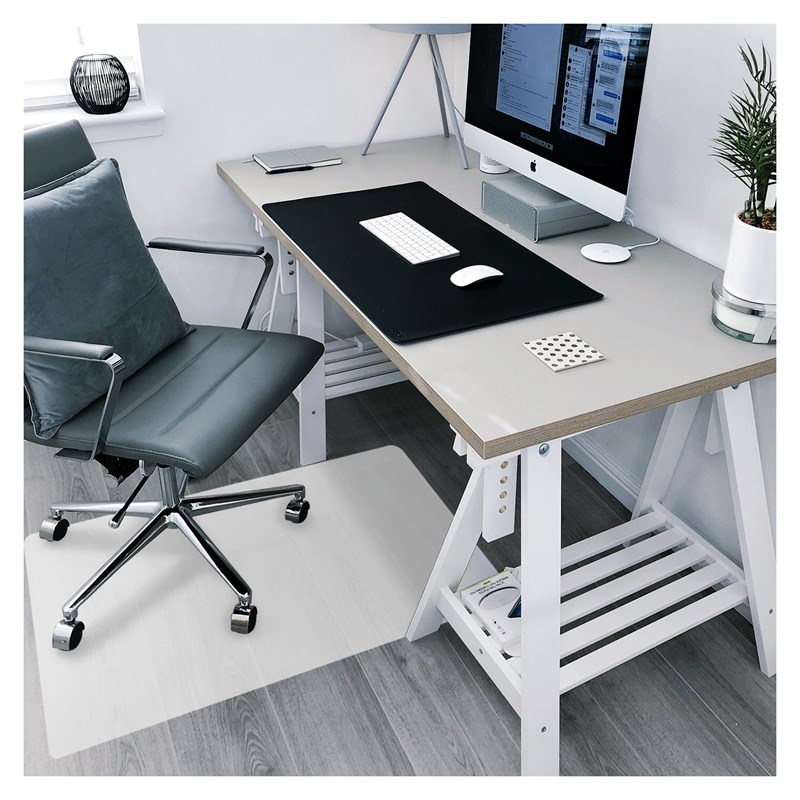 Ecotex White Polypropylene Anti-Slip Chair Mat for Hard Floors 29x46