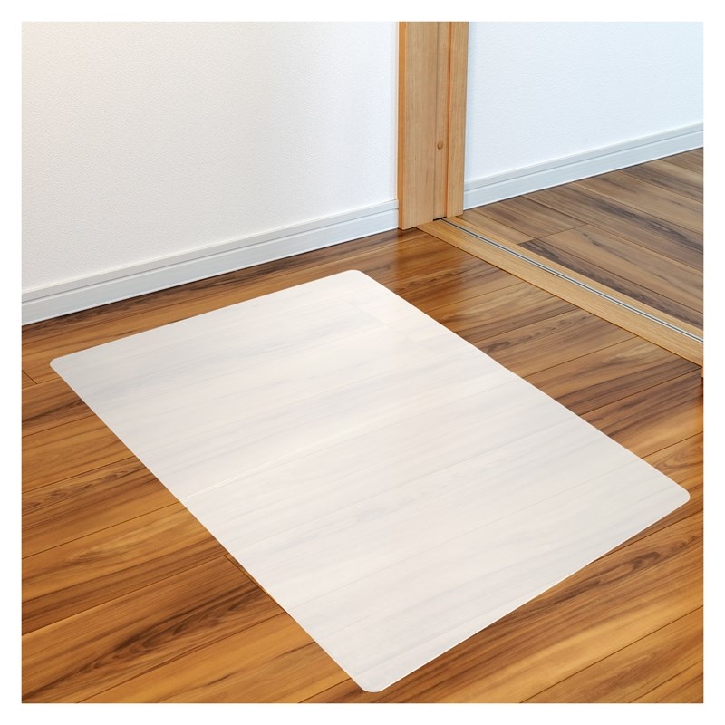 Ecotex White Polypropylene Anti-Slip Foldable Chair Mat for Hard Floors 45x53