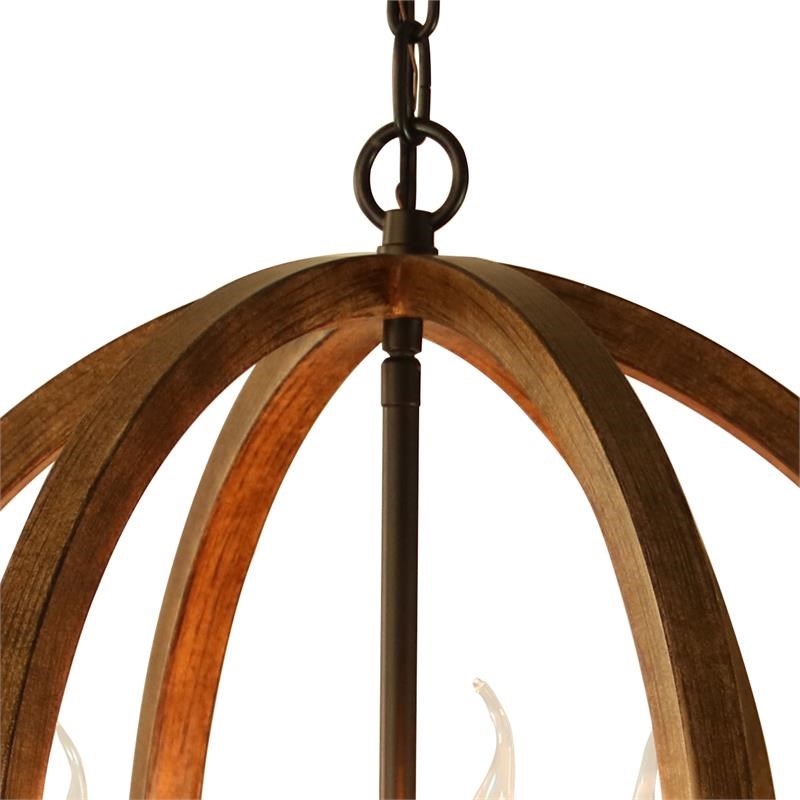 round wood chandelier