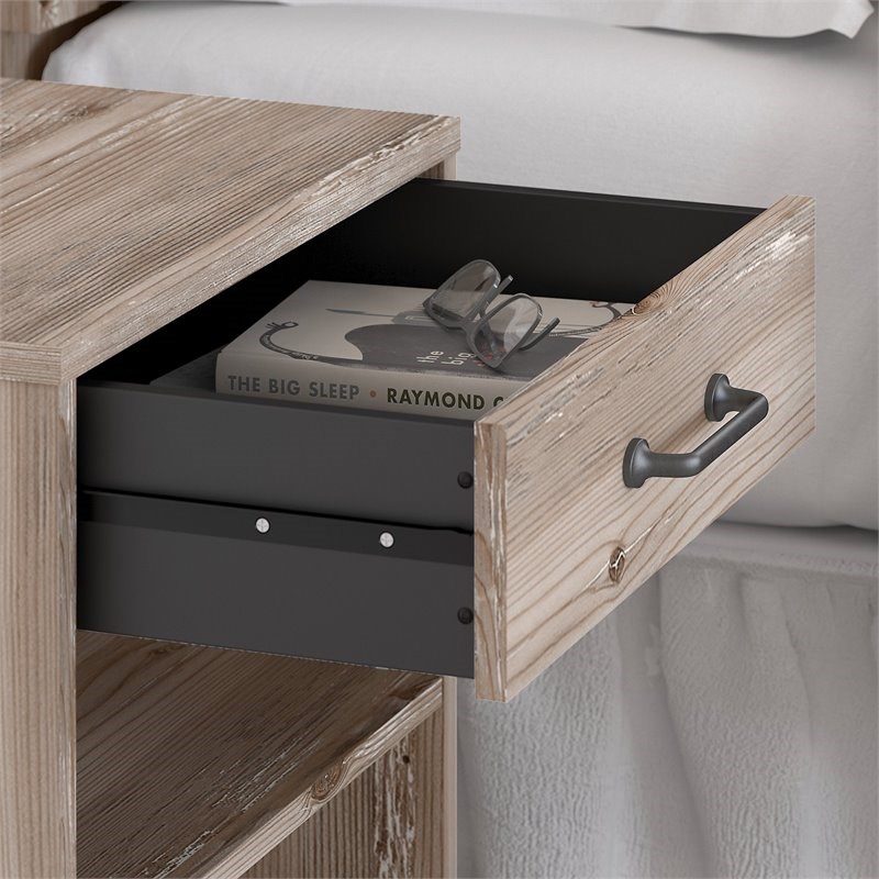 River Brook Nightstand with Drawer in Barnwood Finish - Engineered Wood