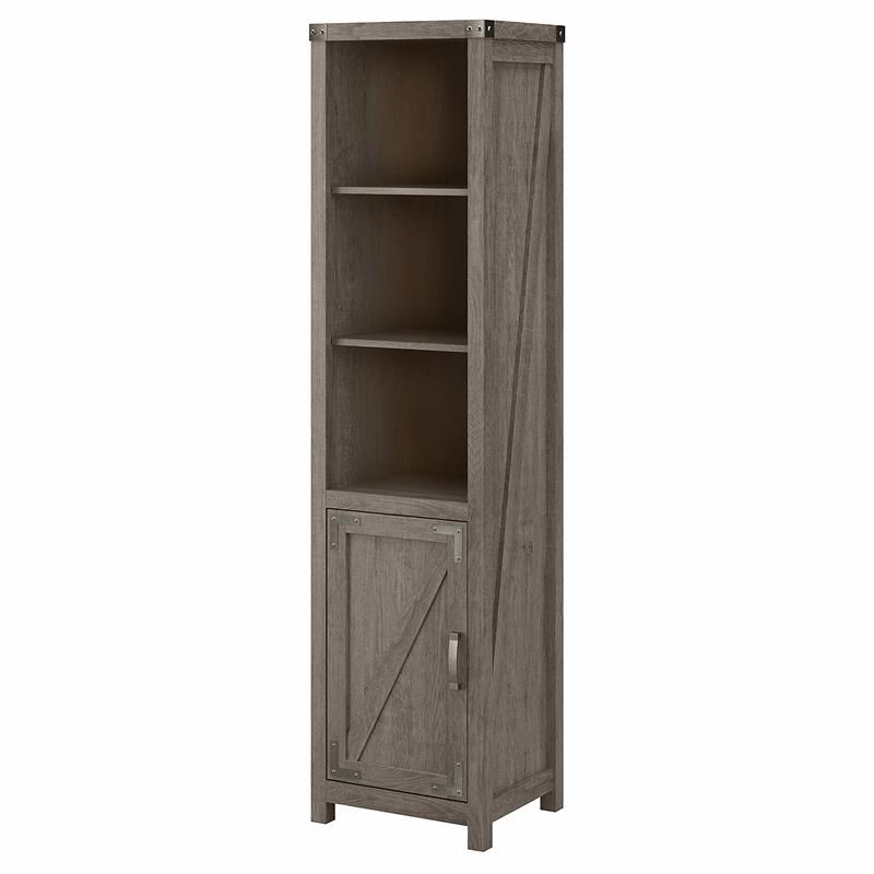 Cottage Grove Tall Narrow 5 Shelf Bookcase in Restored Gray - Engineered Wood