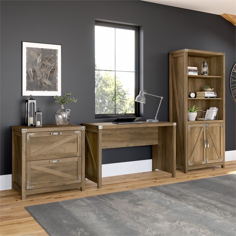 Cottage Grove 48W Farmhouse Writing Desk in Reclaimed Pine - Engineered Wood