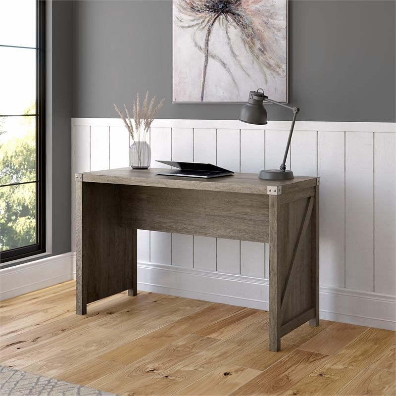 Cottage Grove 48W Farmhouse Writing Desk in Restored Gray - Engineered Wood