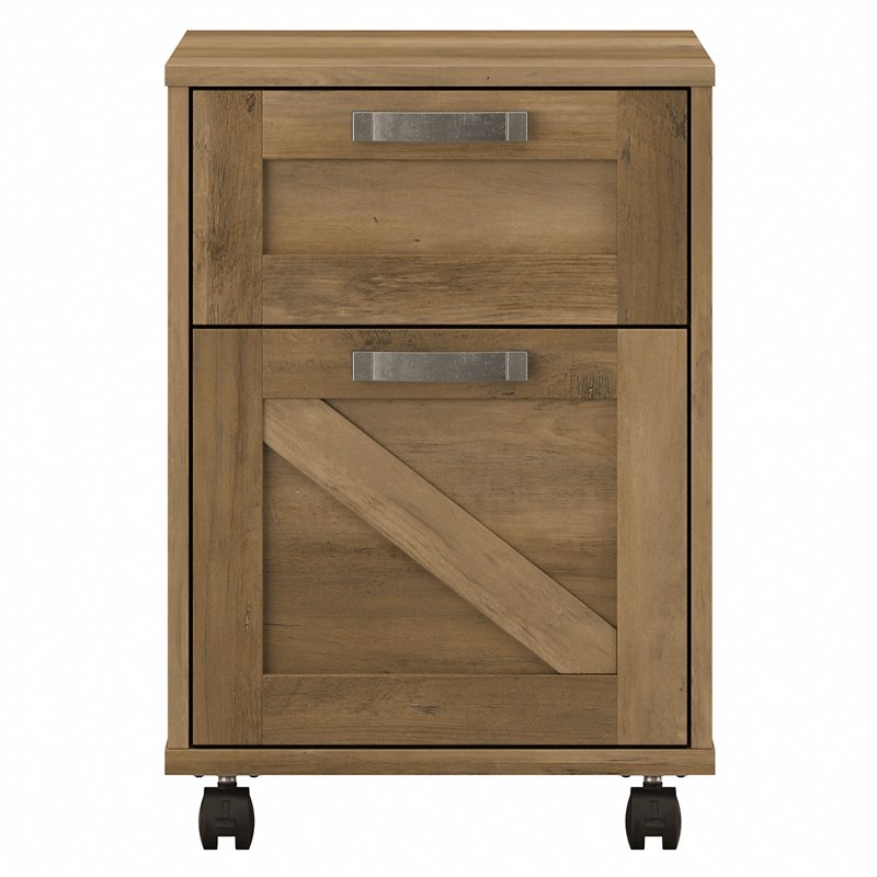 Cottage Grove 2 Drawer Mobile File Cabinet in Reclaimed Pine - Engineered Wood