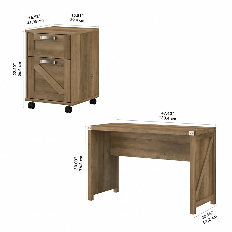 Cottage Grove 48W Writing Desk with Drawers in Reclaimed Pine - Engineered Wood