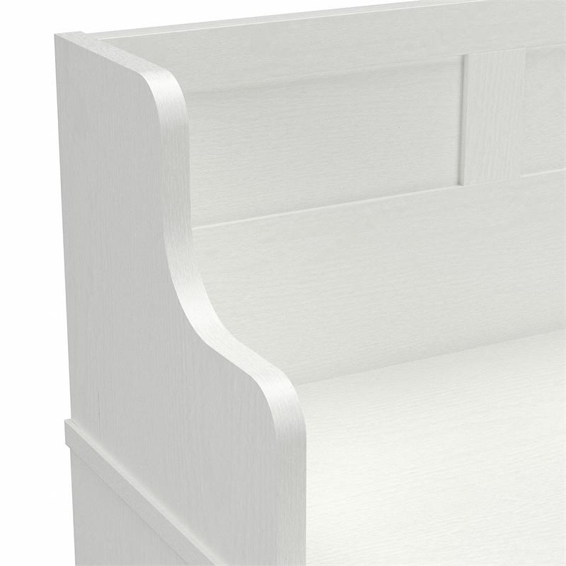 Woodland 40W Entryway Bench with Shelves in White Ash - Engineered Wood
