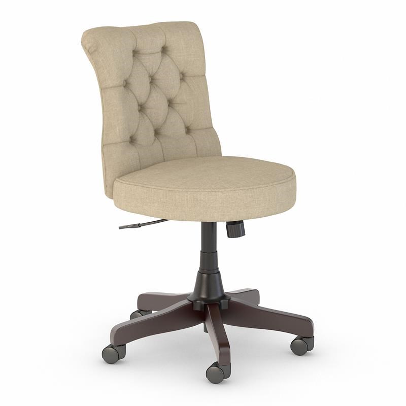 Cottage Grove Mid Back Tufted Office Chair in Tan Fabric