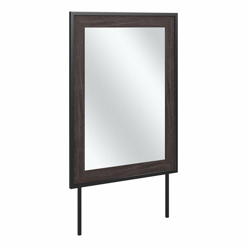 Atria Bedroom Mirror in Charcoal Gray - Engineered Wood