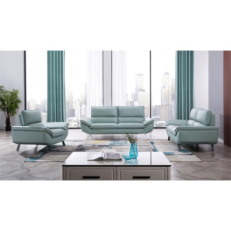 American Eagle Furniture Leather, Teal Leather Sofa And Loveseat