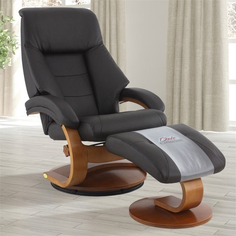 Montreal Recliner and Ottoman in Espresso Top Grain Leather Homesquare