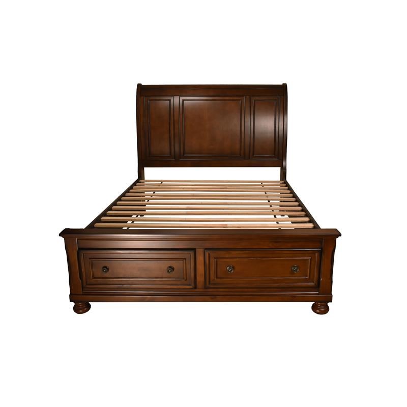 Galaxy Home Baltimore Wood Platform King Bed with Storage in Brown