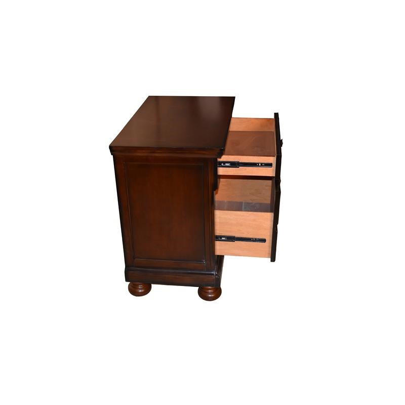 Galaxy Home Baltimore Wood Nightstand with Hidden Jewelry Drawer in Brown