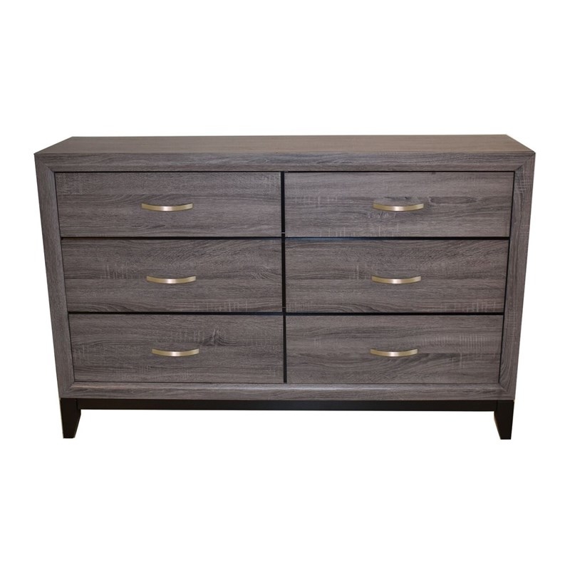 Sierra Contemporary Dresser Made with Solid Wood in Gray Color