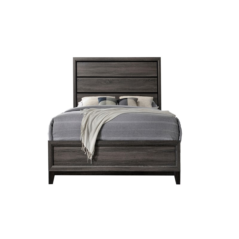 Sierra Full 4 Pc Contemporary Bedroom Set Made with Wood in Gray