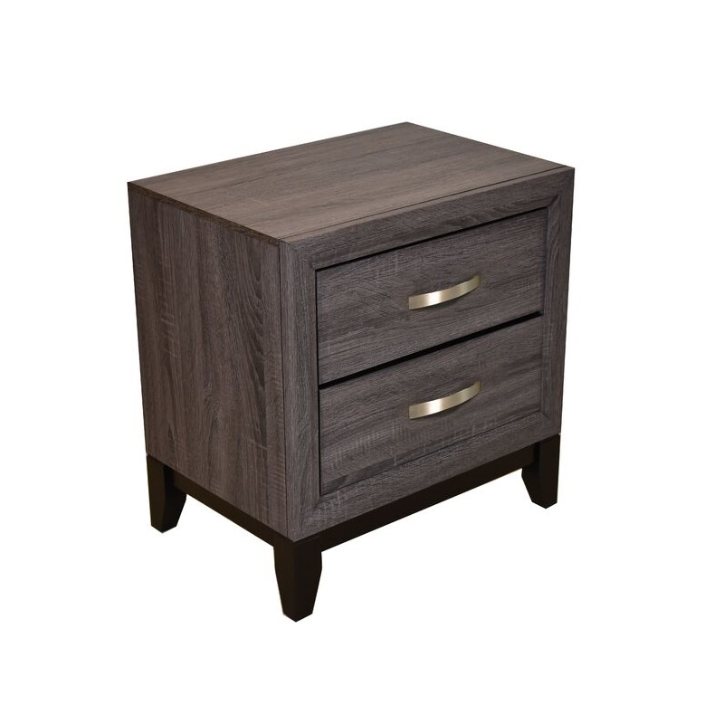 Galaxy Home Contemporary Hudson Made With Wood Nightstand in Gray