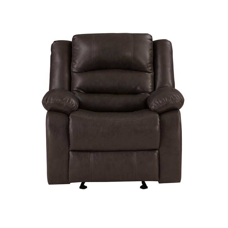 Galaxy Home Martin Solid Wood Living Room Recliner Chair In Brown with LED.