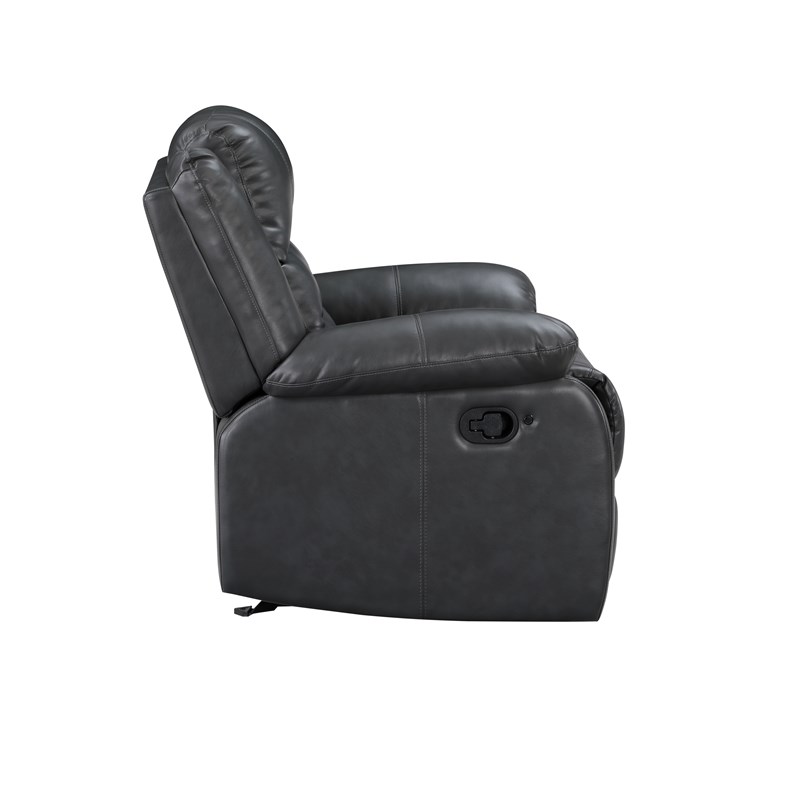 Martin Manual Reclining Chair finished with Faux Leather/ Wood in Gray