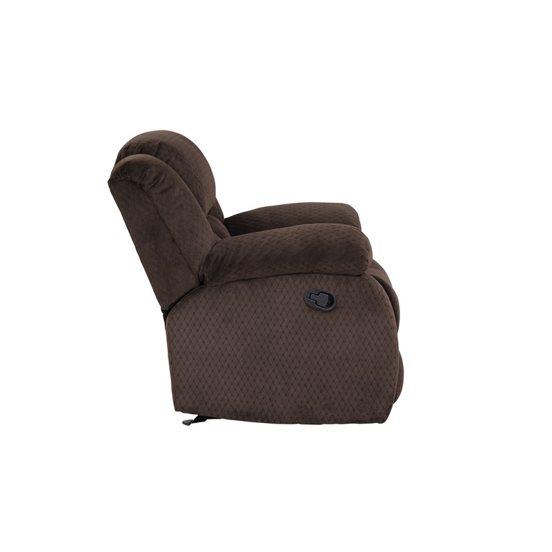 Armada Manual Recliner Chair Made with Chenille Fabric in Brown