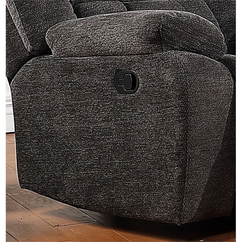 Chicago Manual Recliner Chair Made with Chenille Fabric in Dark Gray