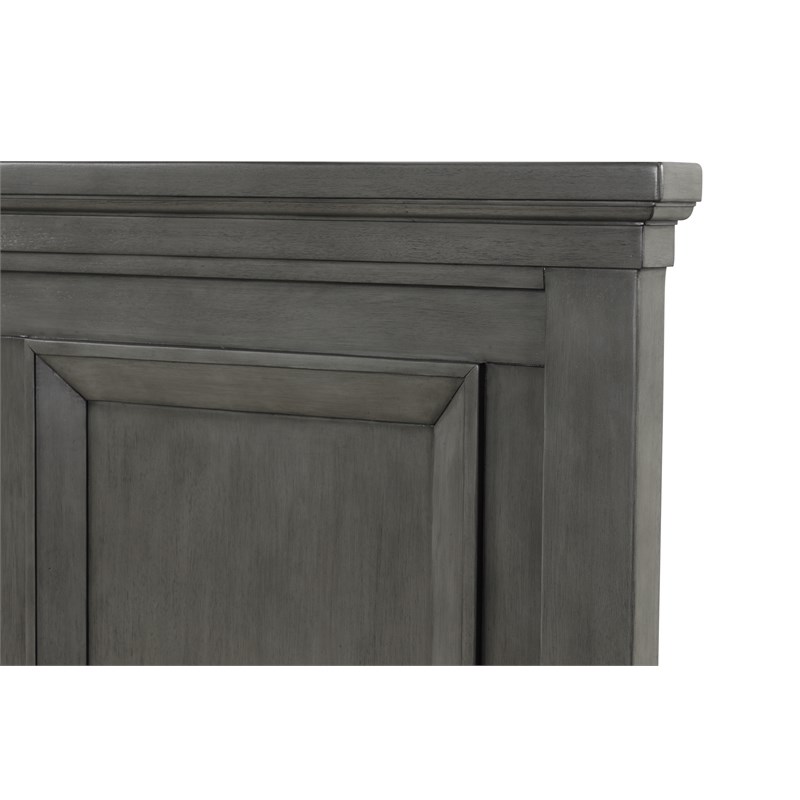 Hamilton King Size Storage Bedroom Set in Gray made with Engineered Wood
